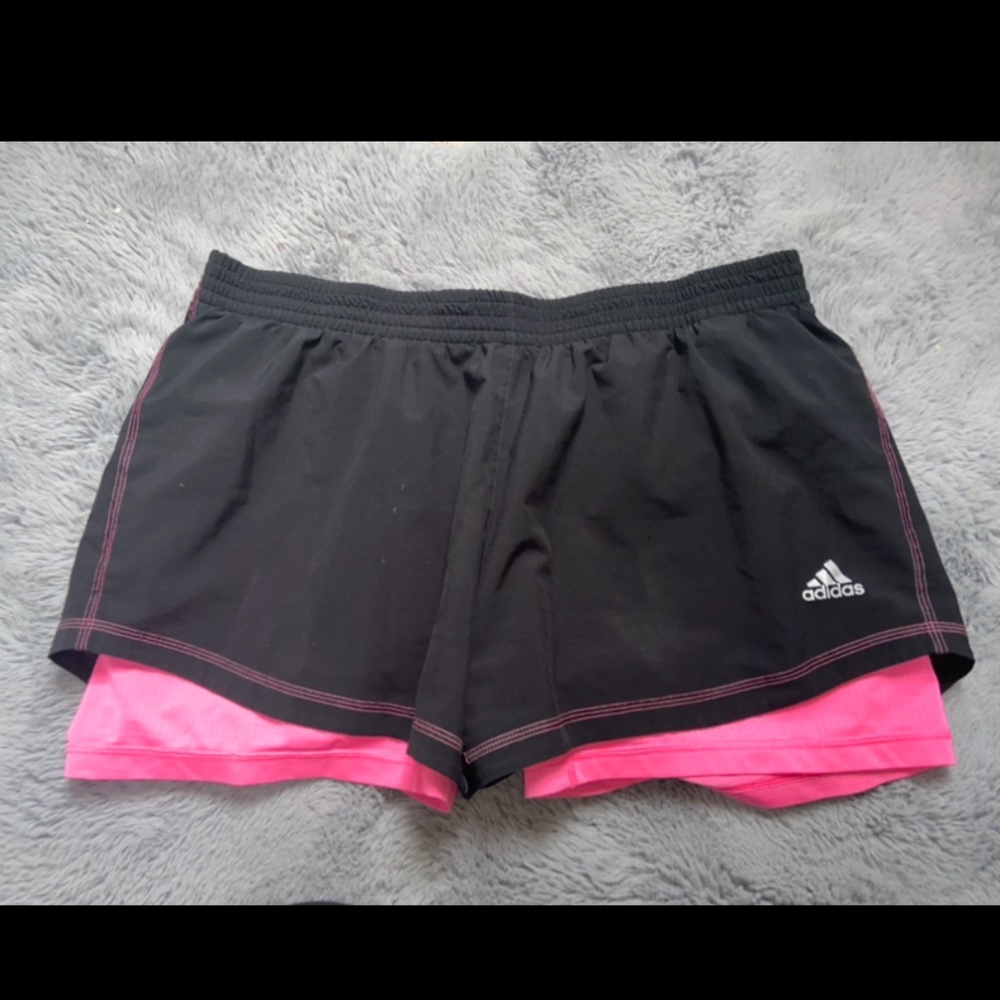black adidas shorts
